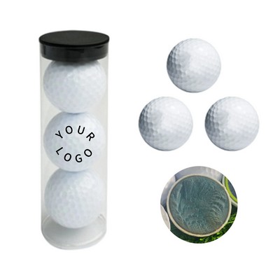 Triple Pack of Premium Golf Balls in Clear Tube