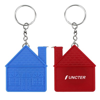 House Shape Handhold Tape Measure W/keychain