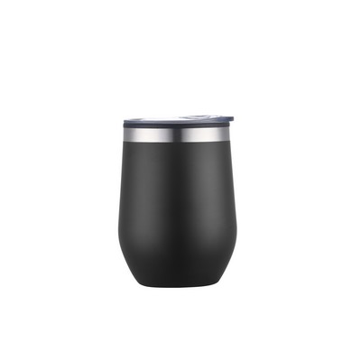 Endura 12 oz Black Double Wall Wine Cup