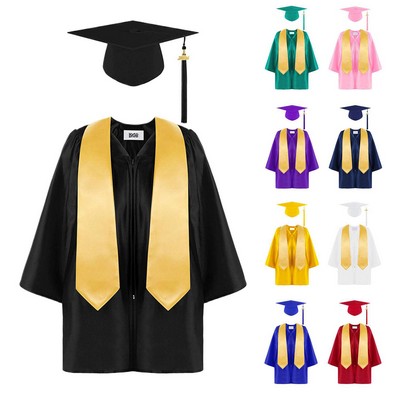 Unisex Classic Polyester Graduation Gown Cap Tassel Set