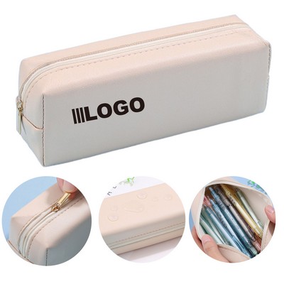 Square PU Leather Pencil Case