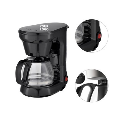 Five Cup Coffee Maker With Glass Carafe 750ml Tank