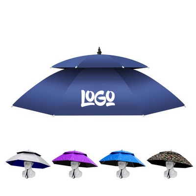 Double-Layer Adjustable Foldable Fishing Umbrella Hat
