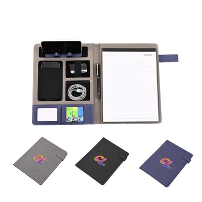 PU Leather Zippered Padfolio