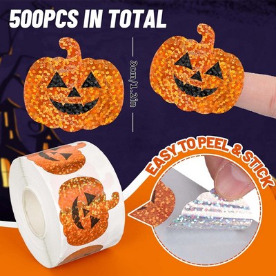 Halloween Holiday Holographic Sticker Labels 500pcs