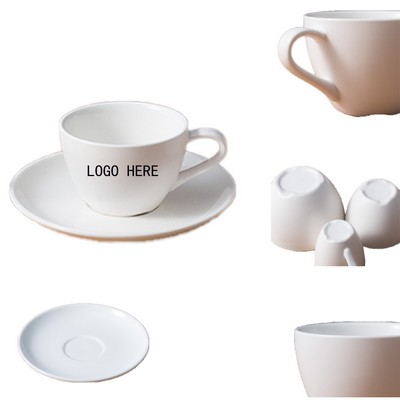6Oz Ceramic Coffee Cup With Saucer Set