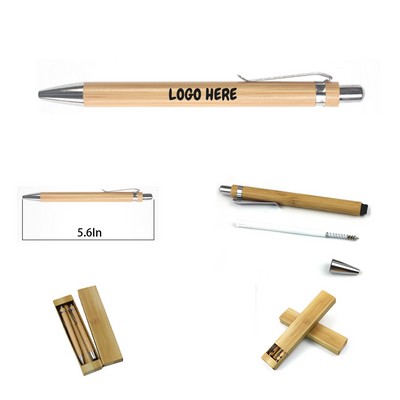Natural Bamboo Pen Set With Box