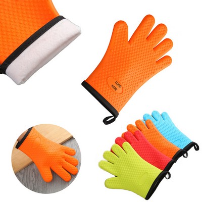 Heat Resistant Silicone Oven Mitts Waterproof Gripping Gloves For Baking BBQ