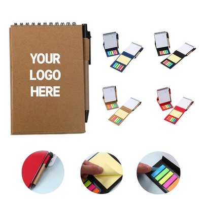 Coil Notebook With Sticky Note And Pen