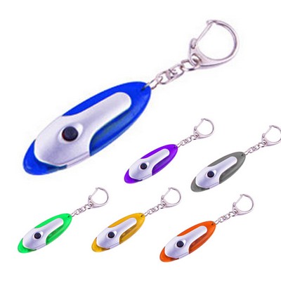 Iridescent Oval LED Keychain