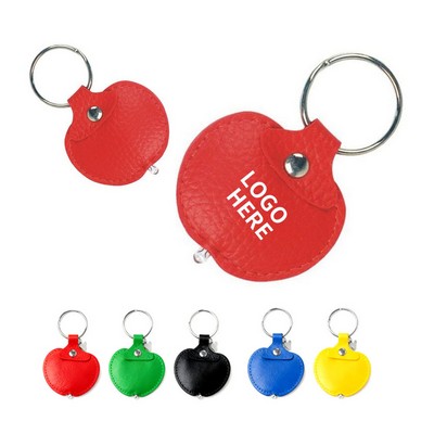 Luxury Apple-Shaped PU LED Keychain
