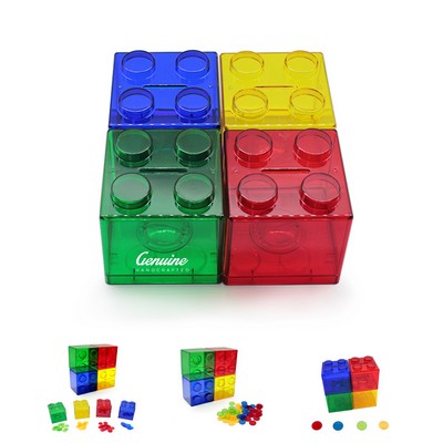 Clear Building Block Coin Bank