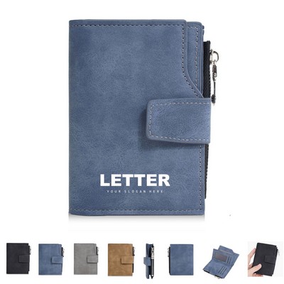 PU Wallet w/ Zipper Coin Holder
