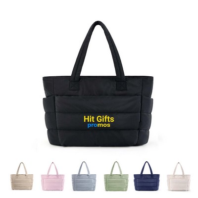 Nylon Puffy Tote Bag