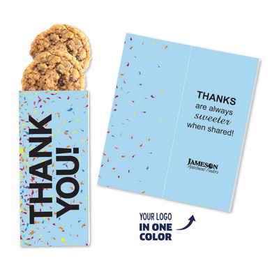 One Color Foil-Stamped Stock Gratitude Sweeter Cards with Oatmeal Raisin Cookies