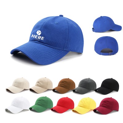 Vintage Washed Cotton Adjustable Baseball Cap for Men and Women