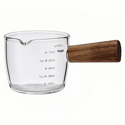 Glass Measuring Milk Pitcher with Scale for Espresso and Sauce Serving