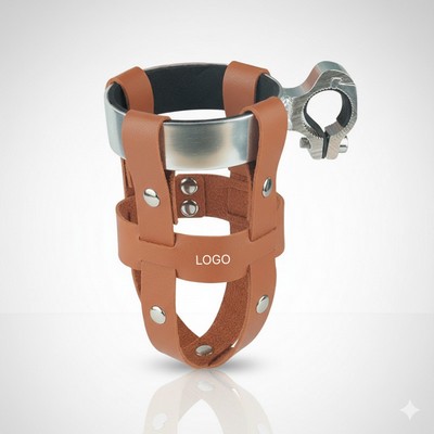 Outdoor Bicycle Cup Holder Anti Shake PU Leather Water Bottle Mount for Mountain Bikes