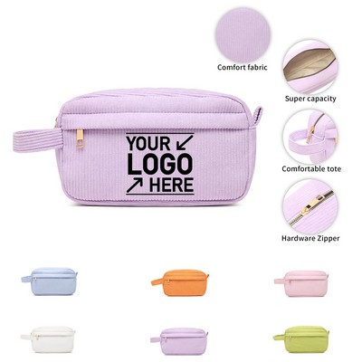 Corduroy Travel Cosmetic Bag