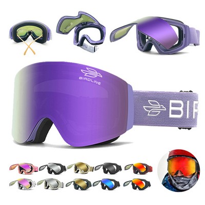Magnetic Flip UV400 Anti-Fog Ski Goggles