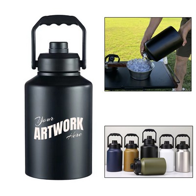 128OZ One Gallon Stainless Steel Vacuum Insulated Water Jug Bottle Growler With Twist On Spout Lid