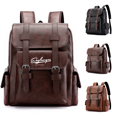 Stylish PU Leather Travel Backpack