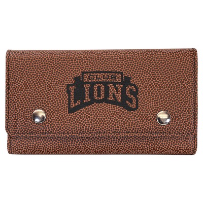 Football Brown Card & Dice Set, Laserable Leatherette, 6-1/2"x3-3/4"