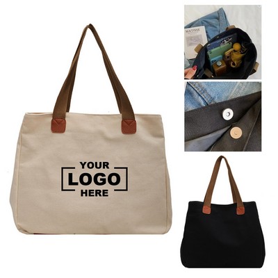 Vintage Canvas Tote Bag W/ Handles