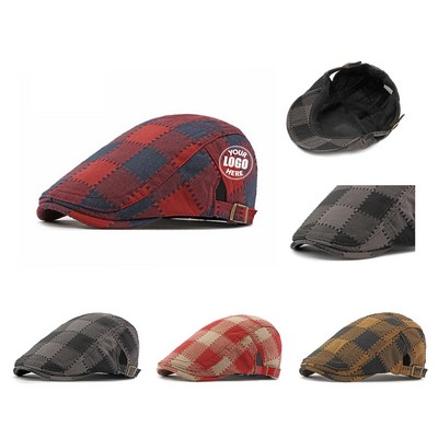 Men's Plaid Beret Hat