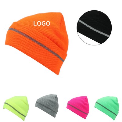 Beanie With Reflective Stripe