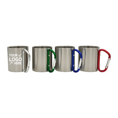 7oz Stainless Steel Camping Mug w/ Carabiner