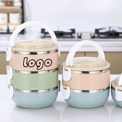 2100ml 304 Stainless Steel Insulated Lunch Box, Multi-Layered, Sealed Picnic Basket