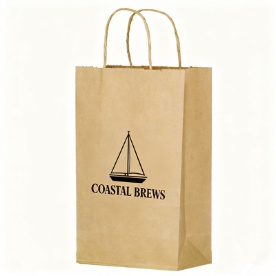 Natural Kraft Paper Shopper Tote Bag (10"x5"x13")