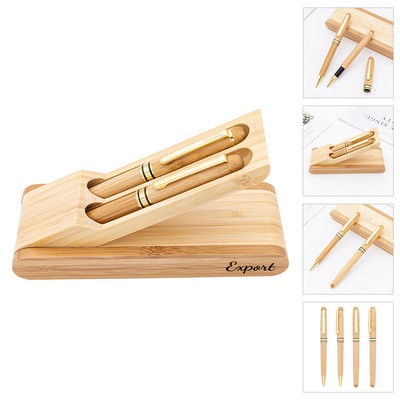 Creative Bamboo Gel Ink Pen Set