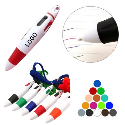 Multi-Color Pen With Lanyard