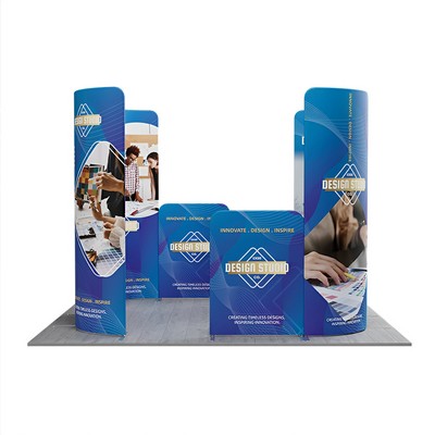 10' Magnetic Modular Fabric Displays - L Shape Curved (Double Sided)