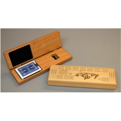 Hardwood Game Cribbage Board and Pieces
