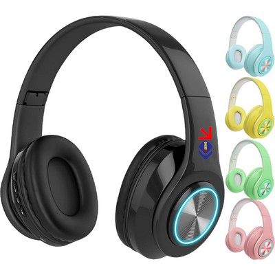 Wireless Bluetooth Foldable LED Over-Ear Headphones