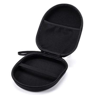 Shockproof Black Oval EVA Headphone Bag