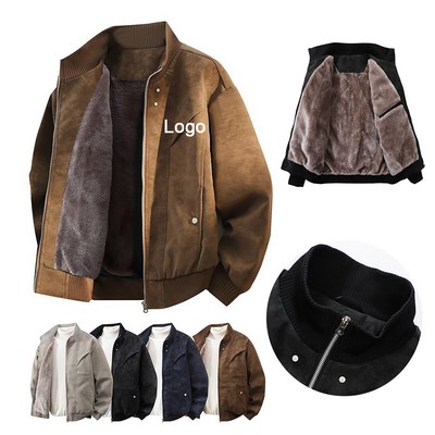 Quilted PU Leather Bomber Jacket for Winter Warmth Style M-8XL