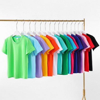 Premium Kids' Candy-Colored Blank T-Shirt 180g/200g Pure Cotton Short Sleeve DIY Hand-Painting