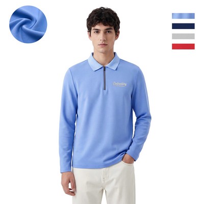 Men's Super Soft Lightweight QuarterZip Pullover /Rib-Knit Collar