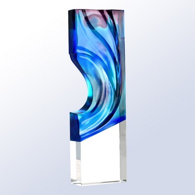 Arctic Wave Art Glass Award, 9 5/8"H