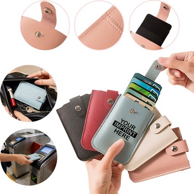 Stackable PU Leather Pull-Out Card Holder