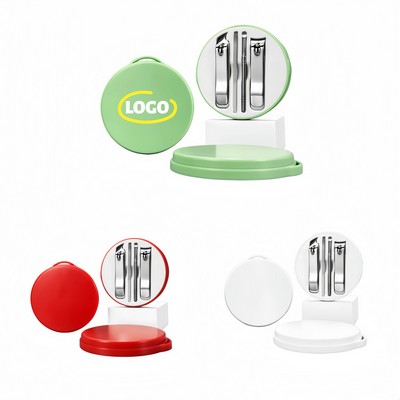 4-in-1 Round Nail Clipper Set with Storage Case