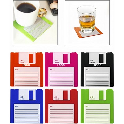 Silicone Floppy Disk Coaster For Tables