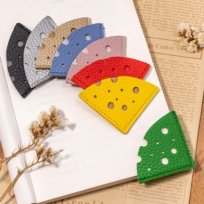 Cheese Shape Bookmark Triangle PU Leather Bookmark Page Corner for Book Lover