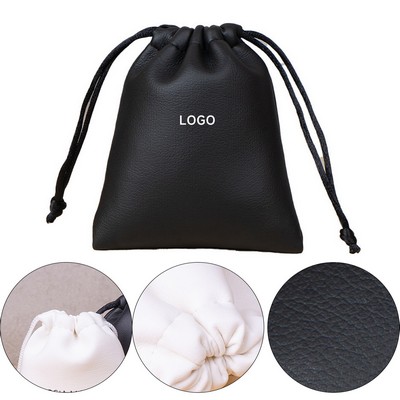 Stylish PU Leather Drawstring Pouch Bag