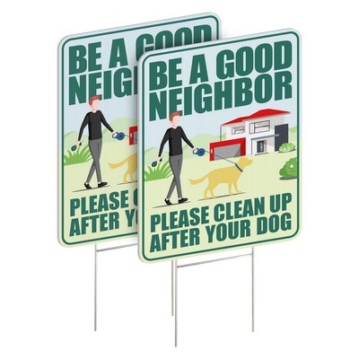 Corrugated Plastic Yard Sign with Stakes