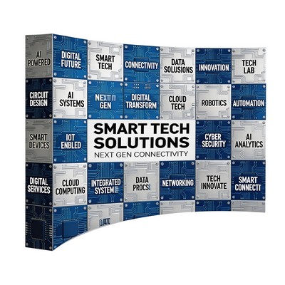 10' x 8' Curved Pop-Up Booth With Wrap Around